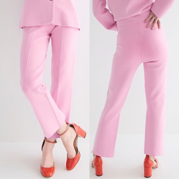 J. Crew Pants - J Crew Delaney Kickout Sweater Ankle Pant Classic Pink Clean Girl
